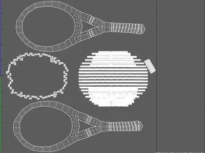 Tennis Racket Low-poly 3D model