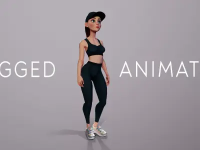 Sport girl Low-poly 3D model