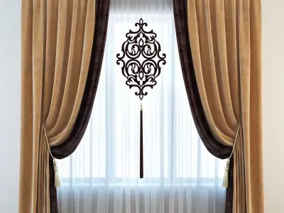 Set 01 Classic curtain 3D model