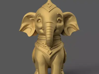 Cute Elephant 3D Model STL for Desk Decor and Gifts 3D print model