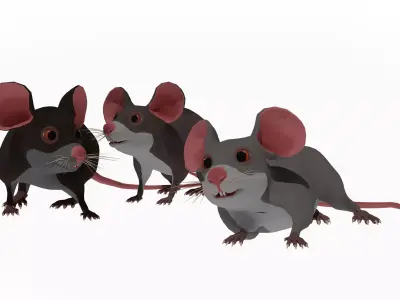 Cartoon Mouse Low-poly 3D model get