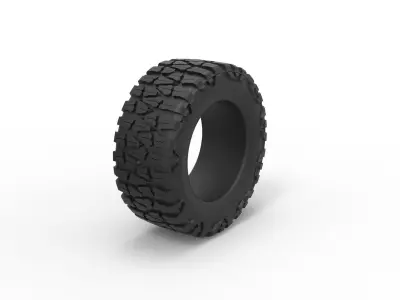 Mud tire Scale 1 to 10 3D print model