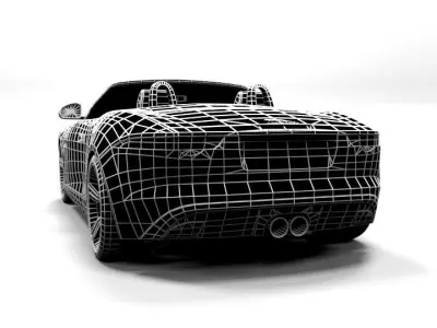 JAGUAR F-TYPE CABRIO OPEN LOWPOLY Low-poly 3D model