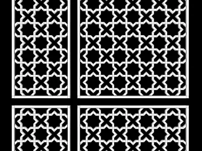 Arabic Islamic pattern decorative gold plaster 3D model