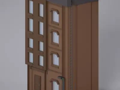 Low poly city building Game-ready Free low-poly 3D model
