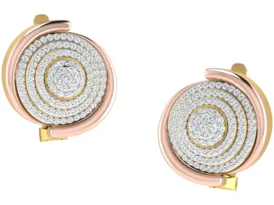 Solitaire Women Stud Earring 3dm STL OBJ FBX Render Details 3D print model purchase