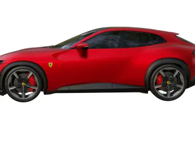 ferrari purosangue 2024 Low-poly 3D model