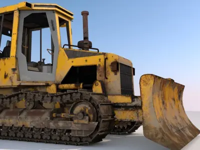 Construction Bulldozer 3D Model Low-poly 3D model