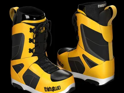 Snowboard Boots Bindings 3D model