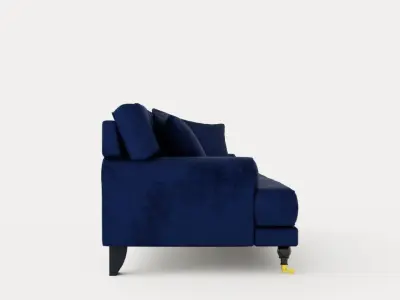 Sidbury Velvet Blue Sofa Low-poly 3D model