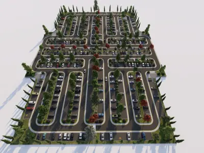 Parking-Parking Lot 3D model 13