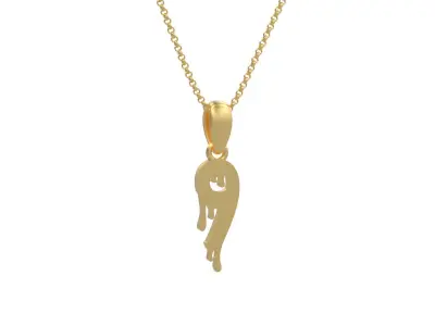 Model 1242 9 Bloody Terror Initial Number Pendant 3D print model