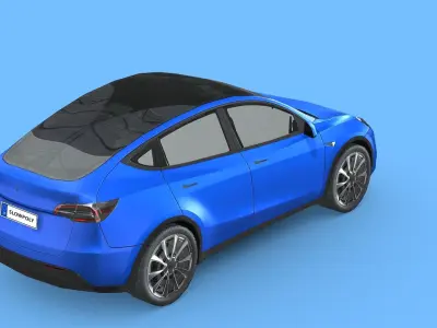 Tesla Model Y 2021 Low-poly 3D model