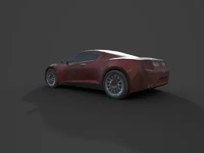 Generic Sport Car 01 Rusty Red  Low-poly 3D model
