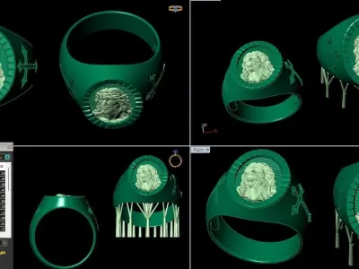 ring and pendants jesus print3d file 3dm stl 3D print model