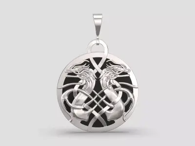 P 022 stylized dragon pendant 3D print model