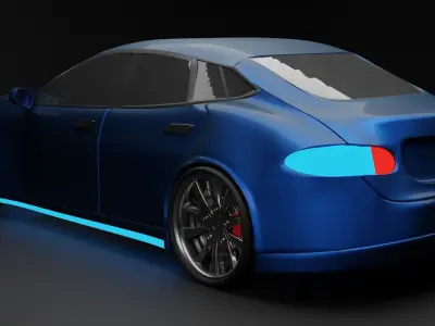 High Poly Tesla Car Free 3D model