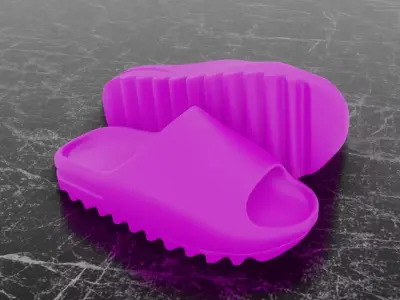 ADIDAS YEEZY SLIPPER - PURPLE Low-poly 3D model