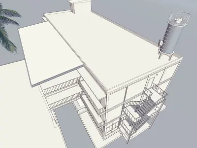 Office building steel structure 3D model