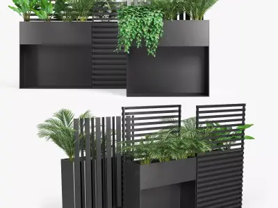 Sotomon modern planter with trellis 3D model