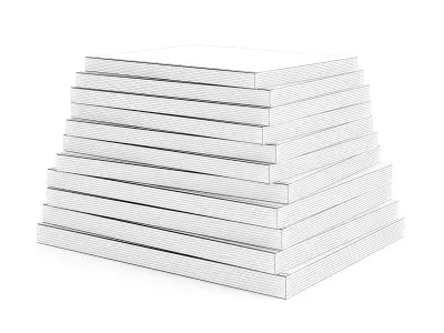 Books Set stack of 3D model