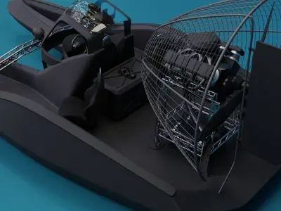Futuristic Military Airboat 3D model