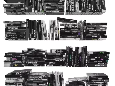 Books 150 pieces 3-4-1 Low-poly 3D model