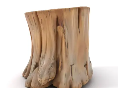 Rustic Wood Stump model pack Low-poly 3D model