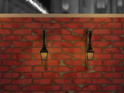 French Street Vintage or old Stylized light Game ready asset Low-poly 3D model