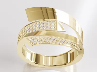 Jewelry Diamond Ring Model RG38 Free 3D print model