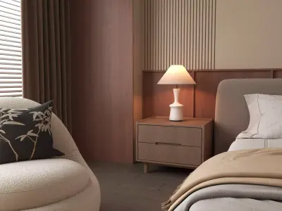 Bedroom interior 19 Low-poly 3D model