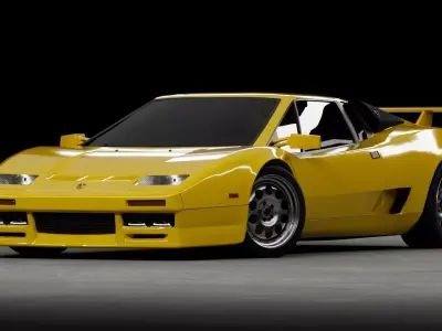 80s 90s generic supercar Low-poly 3D model