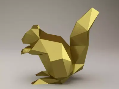 Modern Sculpture of Squirrel 3D print model
