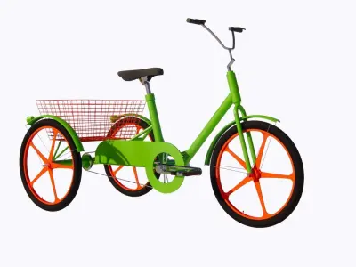 THREE WHEEL BIKE  Low-poly 3D model