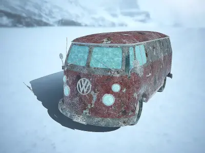 Volkswagen Type 2 T1 Low-poly 3D model