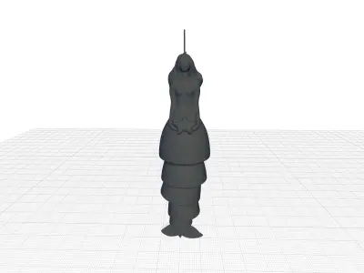 Teal Blue Hempstead Mermaid Wind Chime 3D model