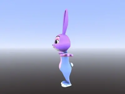 RABBIT cartoon  Low-poly 3D model