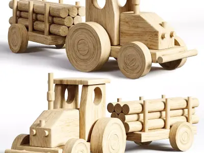 Tractor wood toys 3D model