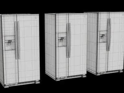 Set Of 21 Cubic Feet Refrigerators 3D model