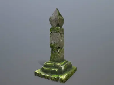 pillar Low-poly 3D model 3