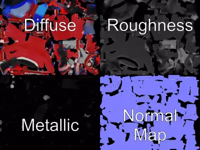 Red Sports Helmet model pack Low-poly 3D model