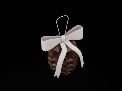 Christmas Pine Cone Low-poly 3D model purchase