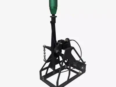 Short Shifter 01 - Variation A - Green Low-poly 3D model