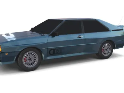 1981 Audi Coupe Quattro Dark Blue 3D model
