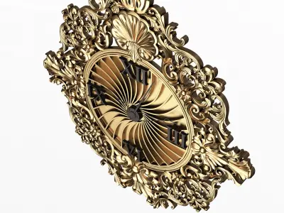 Classic Wall Clock 010 Gold Low-poly 3D model