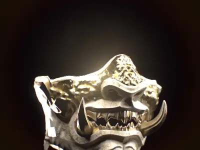 Samurai Mask Low-poly 3D model