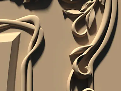 Doors with curls flowers and leaves for CNC machine 3D print model