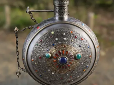 Ornate Fantasy Potion Flask 3D model