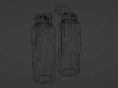 Black Diamond Plastic Water Bottle Minimalistic 3D Asset Low-poly 3D model