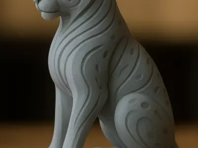 Leopard Statue 3D Model for 3D Printing 3D print model